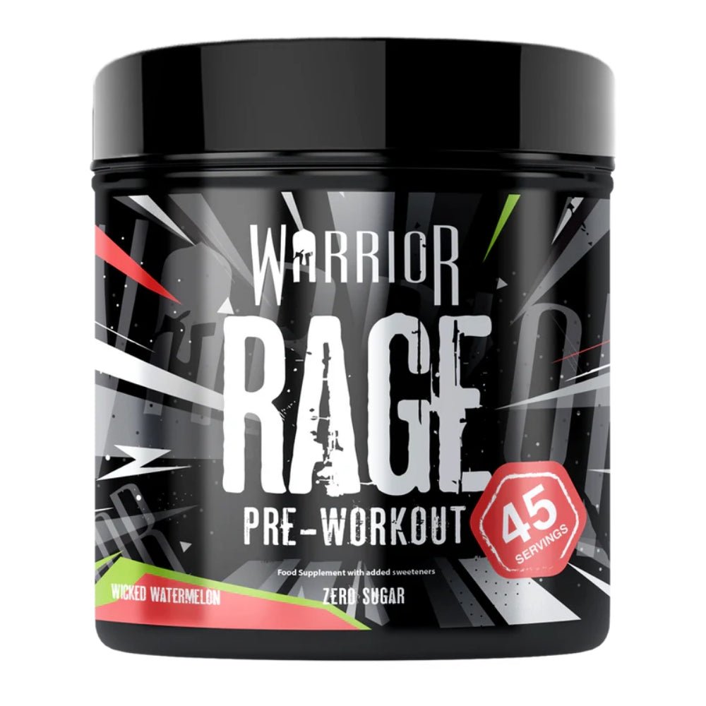 Warrior Rage Pre - Workout 392g 45 srv (contains 300mg Caffeine, Creatine, Beta Alanine, BCAA, Arginine, Citrulline) 5060424700363 - The Supplement Warehouse Pte Ltd