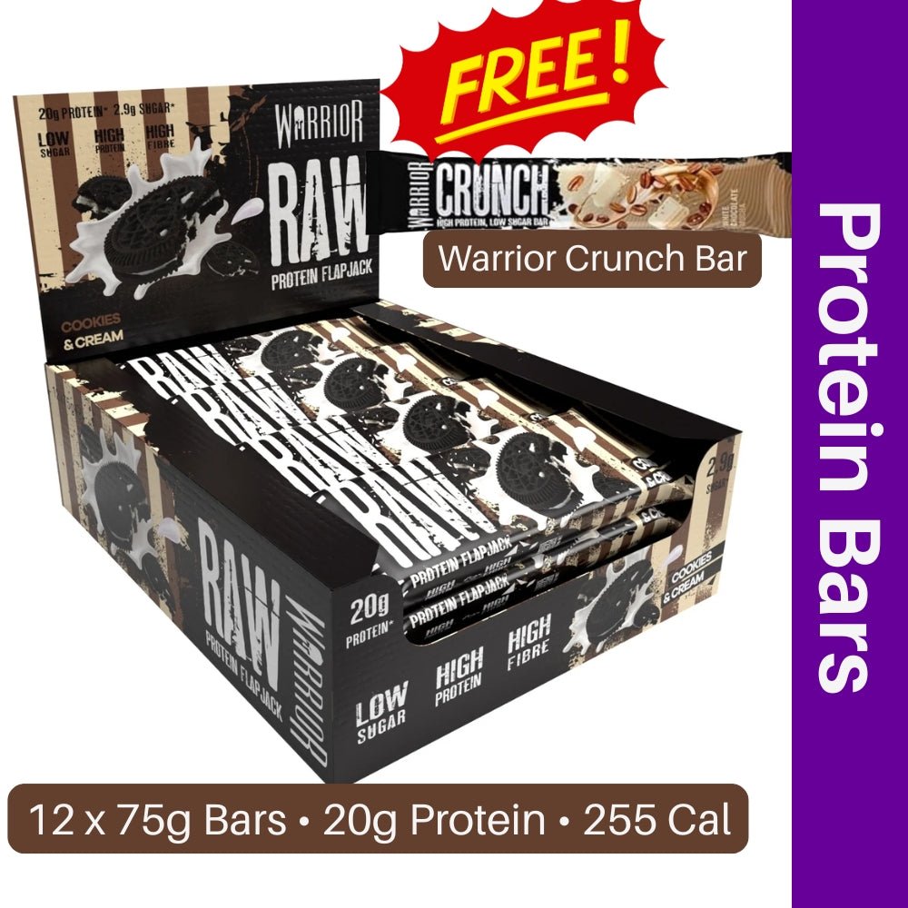 Warrior Raw Protein Flapjack 12 x 75g Box + 1 Crunch Bar Bundle - The Supplement Warehouse Pte Ltd