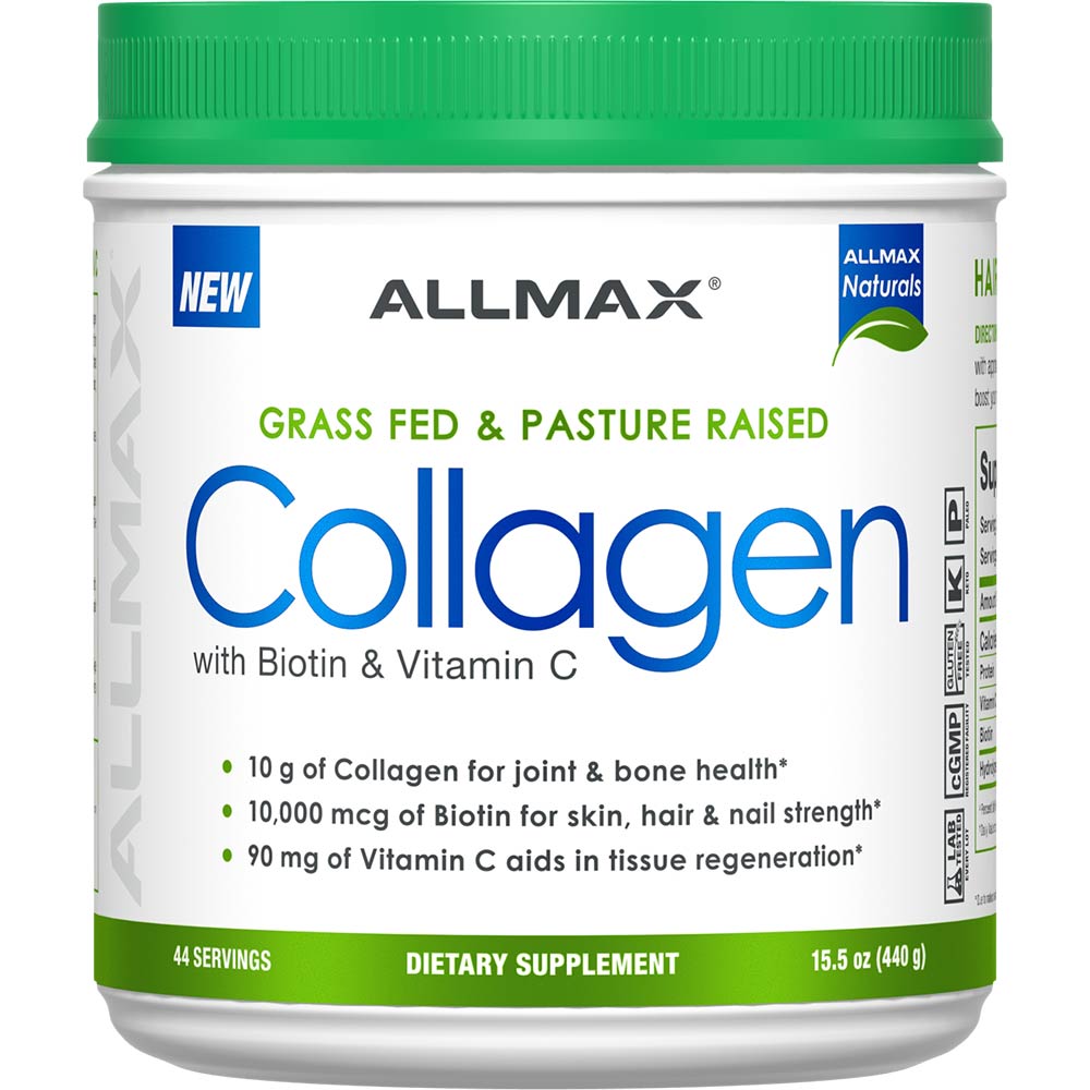 AllMax Collagen with Biotin & Vitamin C 440g 44 servings 665553228402- The Supplement Warehouse Pte Ltd