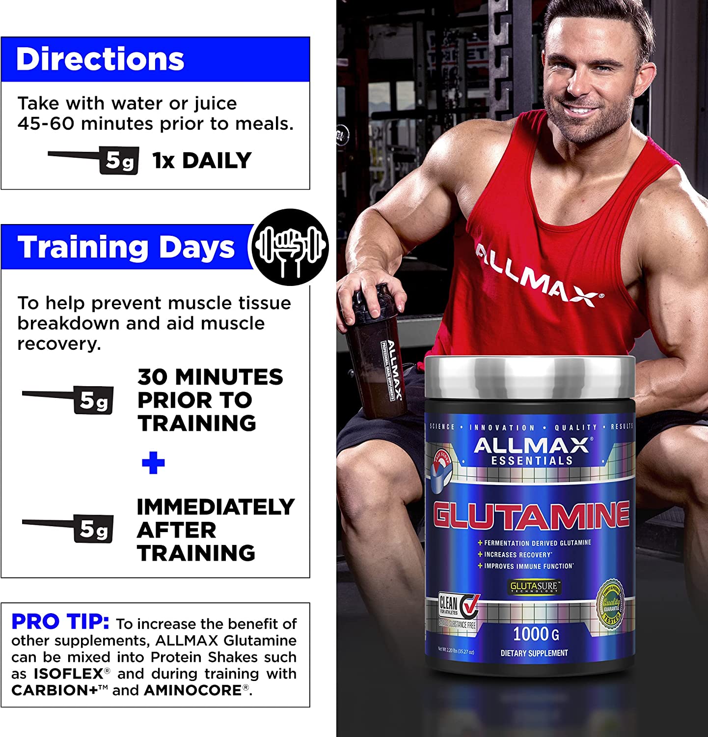 AllMax GlutaSure™ Glutamine 100g 665553122915- The Supplement Warehouse Pte Ltd