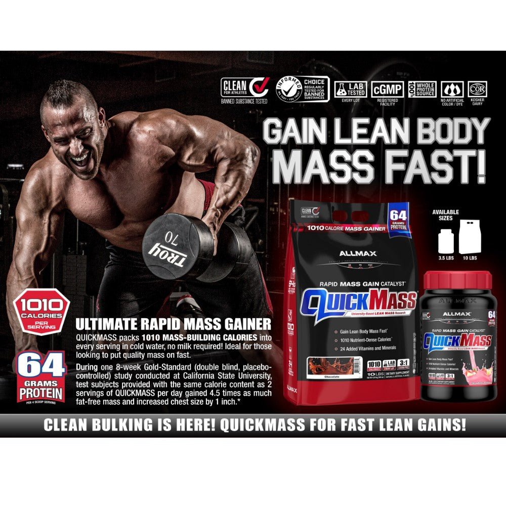 AllMax QuickMass Gainer 10lbs 665553229775- The Supplement Warehouse Pte Ltd