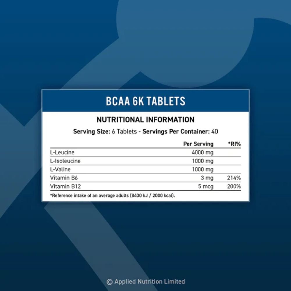 Applied BCAA 6K 4:1:1 (HALAL) 240 tabs 634158635779- The Supplement Warehouse Pte Ltd