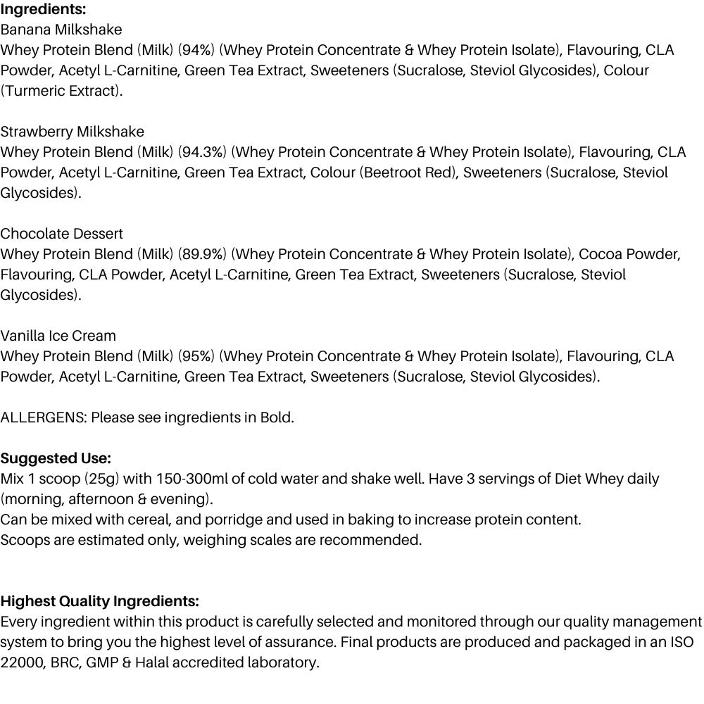Applied Diet Whey Protein (HALAL) 1.8 kg 634158938115- The Supplement Warehouse Pte Ltd
