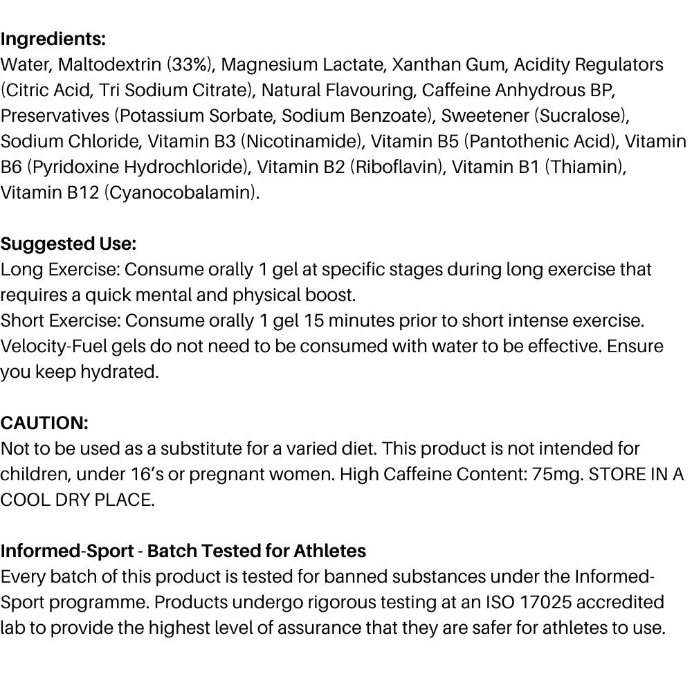 Applied Endurance Gel Sprint (75mg Caffeine) 60g 658556043462- The Supplement Warehouse Pte Ltd