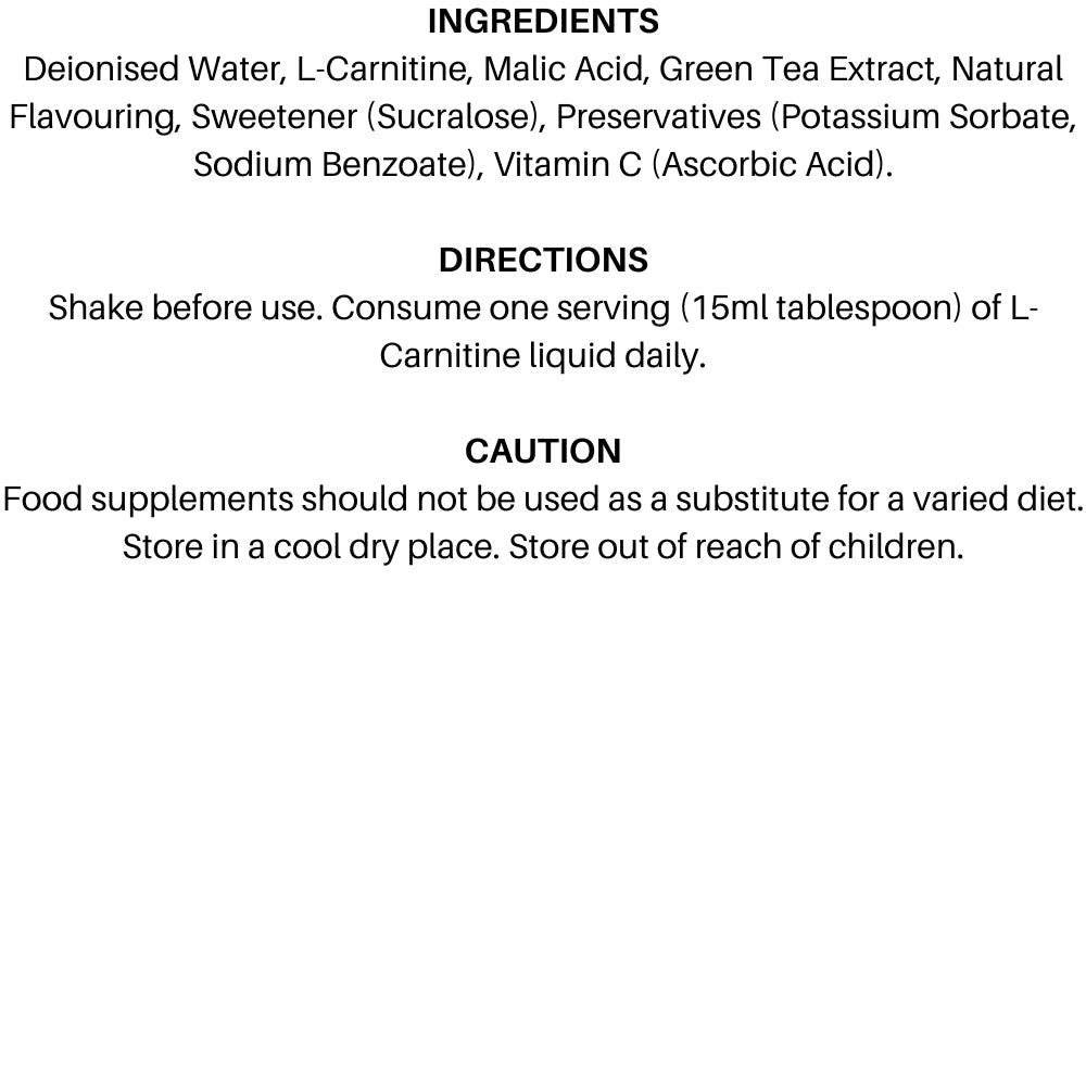 Applied L-Carnitine Liquid 3000mg 480ml (HALAL) 634158743429- The Supplement Warehouse Pte Ltd