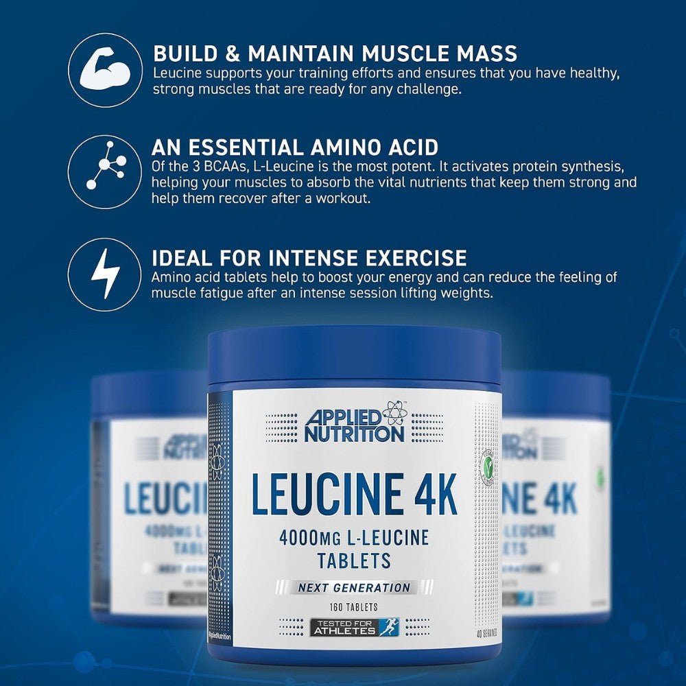 Applied Leucine 4k (HALAL) 160 veg tab 634158794360- The Supplement Warehouse Pte Ltd