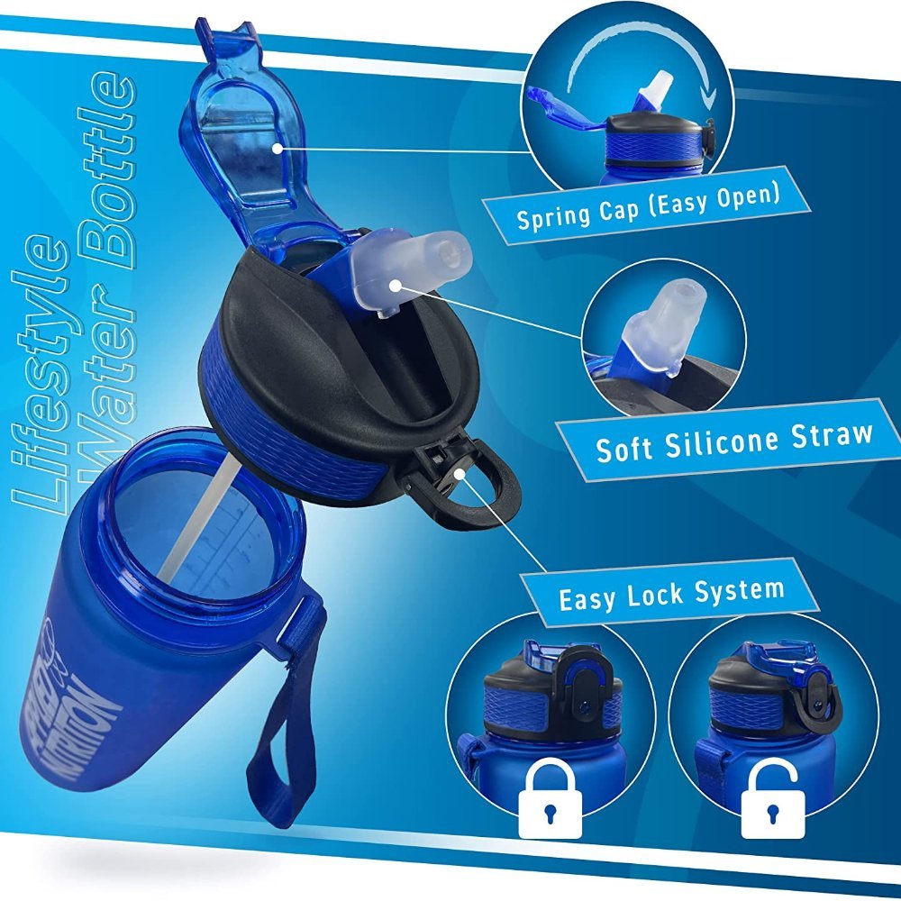 Applied Sports Water Bottle Blue 1000 ml 634158938573- The Supplement Warehouse Pte Ltd