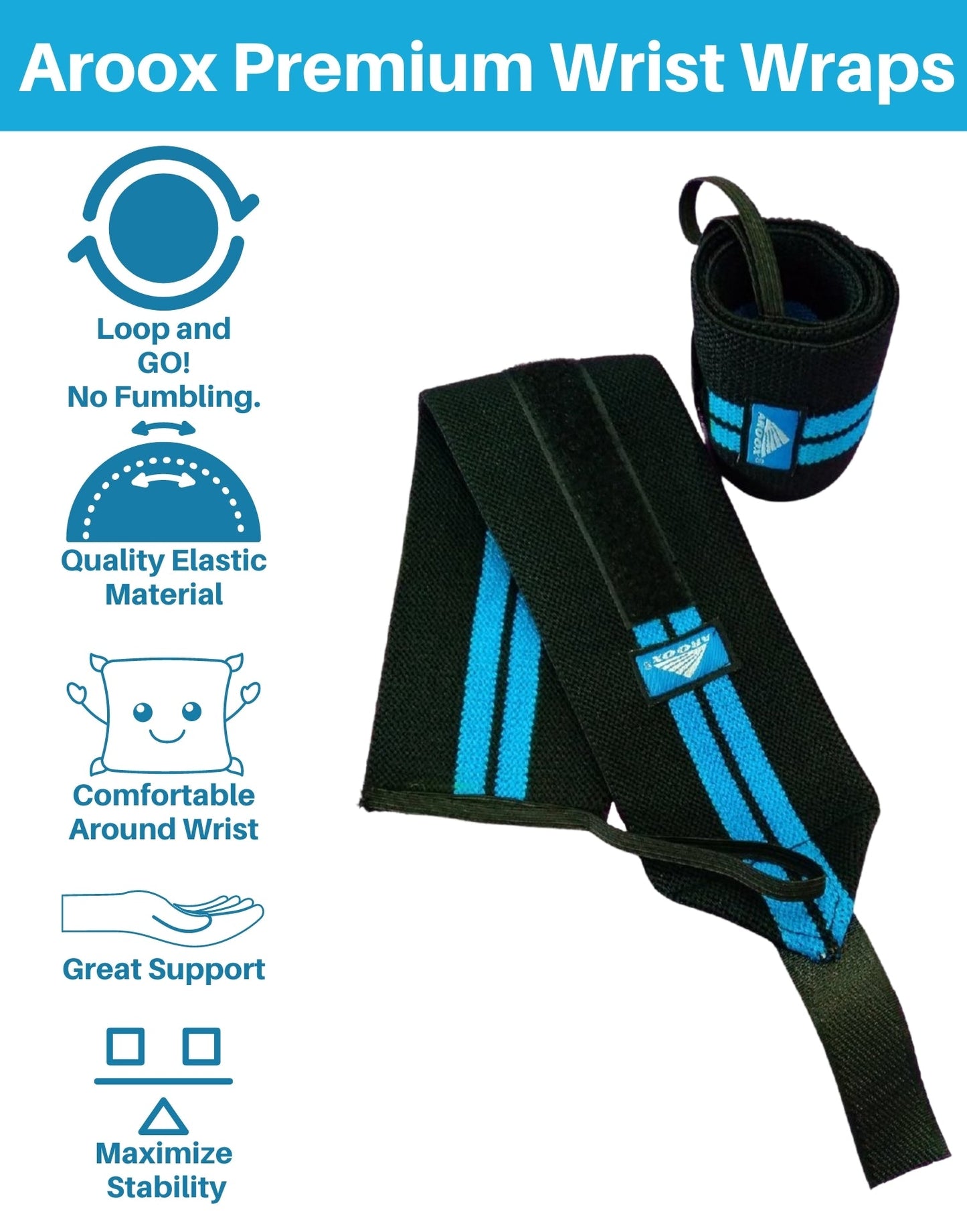 Aroox Premium Wrist Wraps 158564849716- The Supplement Warehouse Pte Ltd