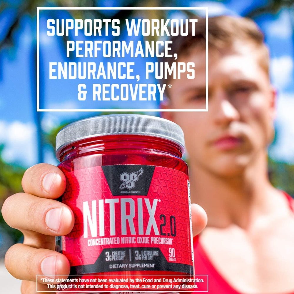 BSN Nitrix 2.0 Concentrated Nitric Oxide Precursor US 834266005185- The Supplement Warehouse Pte Ltd