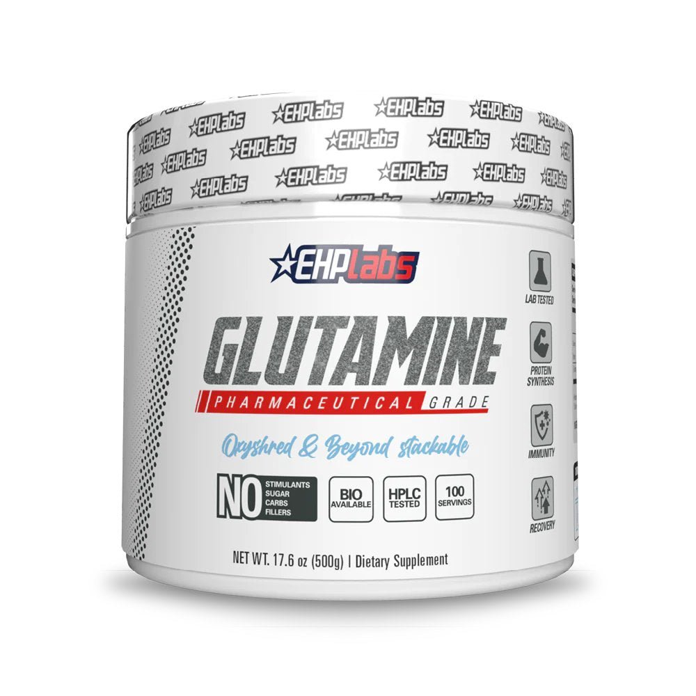 EHP Labs Glutamine 500g Pharmaceutical Grade 100 srv 850025466639- The Supplement Warehouse Pte Ltd