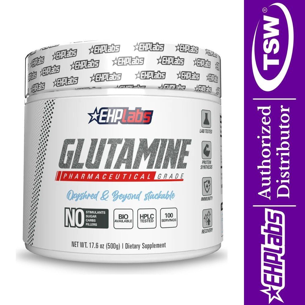 EHP Labs Glutamine 500g Pharmaceutical Grade 100 srv 850025466639- The Supplement Warehouse Pte Ltd