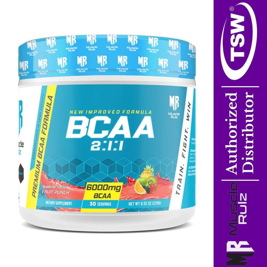 Muscle Rulz BCAA+B6 6000mg 30srv 854636008745- The Supplement Warehouse Pte Ltd