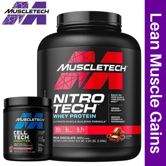 MuscleTech Nitro Tech 4 lbs + Creactor 120 srv Bundle - The Supplement Warehouse Pte Ltd