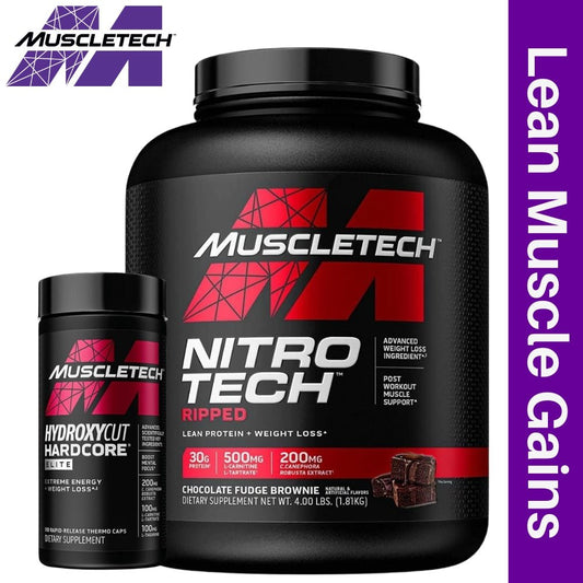 MuscleTech Nitro Tech Ripped 4 lbs + Hydroxycut Lean Gain Bundle - The Supplement Warehouse Pte Ltd
