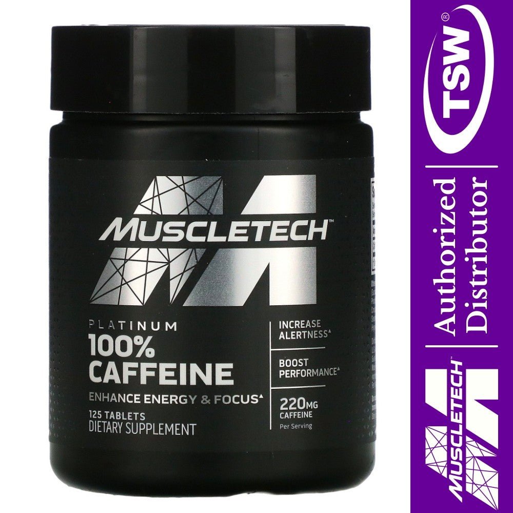 MuscleTech Platinum 100% Caffeine 125 tablets 631656609394- The Supplement Warehouse Pte Ltd