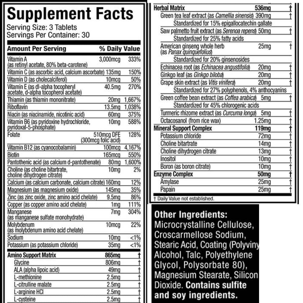 MuscleTech Platinum Multi Vitamin 90 tablets 631656610178- The Supplement Warehouse Pte Ltd