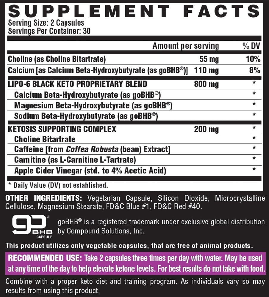 Nutrex Lipo6 Black Keto (9444) 60 veg cap 850026029444- The Supplement Warehouse Pte Ltd