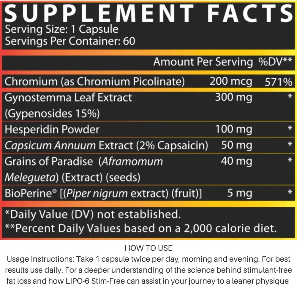Nutrex Lipo6 Stim Free 60 veg cap x12/26 850046504754- The Supplement Warehouse Pte Ltd
