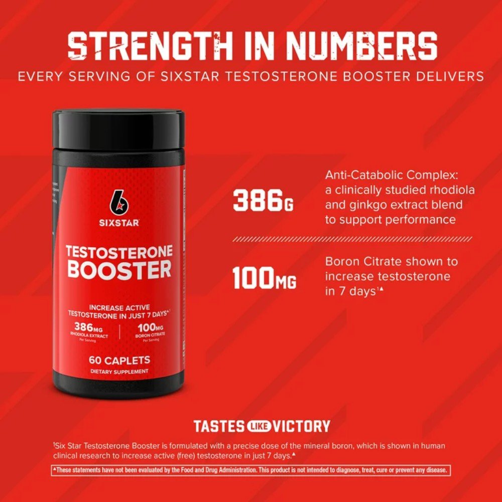 Six Star Elite Series Testo Booster 60 caplets 631656603118- The Supplement Warehouse Pte Ltd