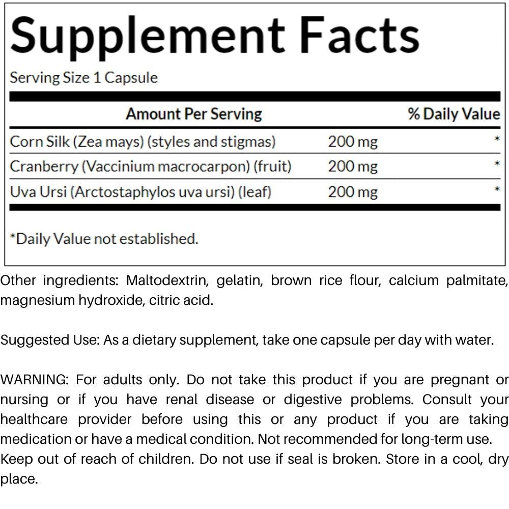 Swanson Herbal Urinary Care 600mg 60 caps 087614114934- The Supplement Warehouse Pte Ltd