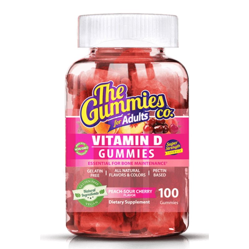 The Gummies Co Vitamin D 100 Gummies Peach & Sour Cherry 639738166414- The Supplement Warehouse Pte Ltd