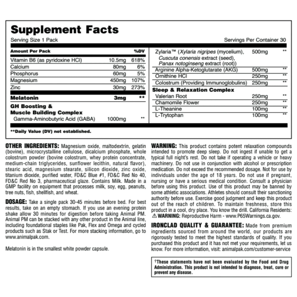 Universal Animal PM Nighttime Recovery 30 packs x10/25 039442030559- The Supplement Warehouse Pte Ltd