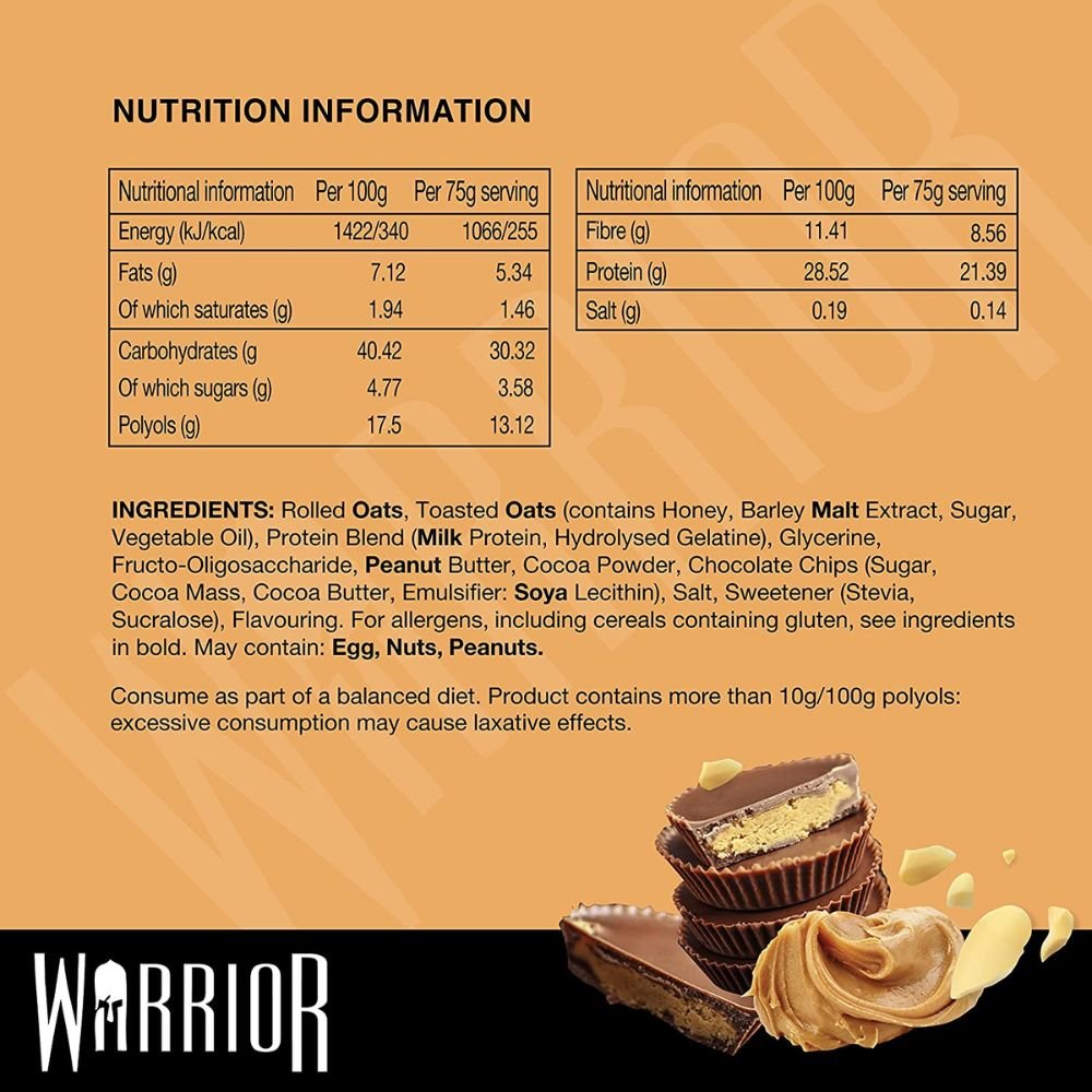 Warrior Raw Protein Flapjack 75g Single Bar 5060424707041- The Supplement Warehouse Pte Ltd