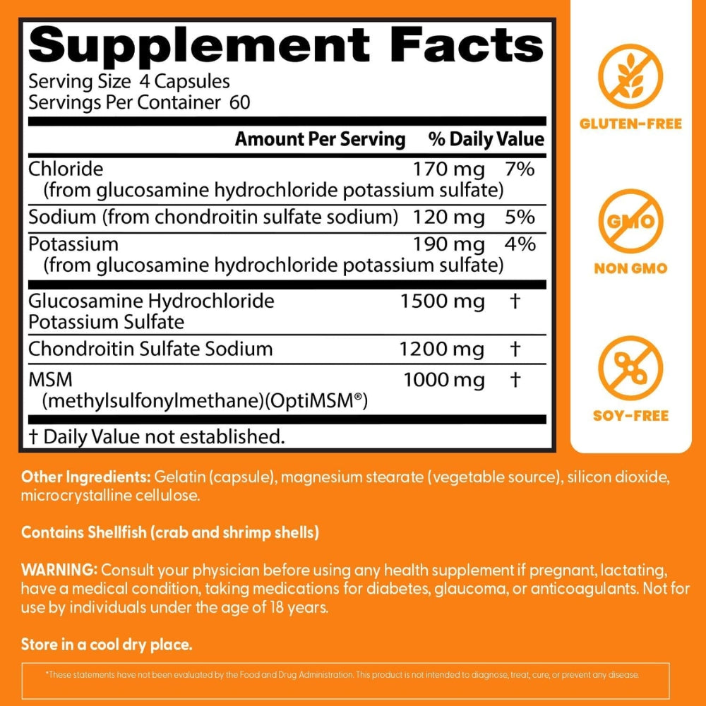 Doctor's Best Glucosamine Chondroitin MSM 240 veg caps