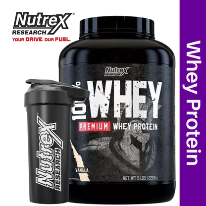 Nutrex 100% Premium Whey Protein 5 lbs + Free Shaker Bundle