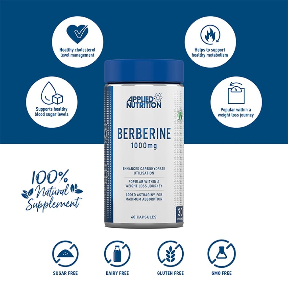 Applied Berberine Capsules 1000mg 60 veg caps 5056555204375 - The Supplement Warehouse Pte Ltd