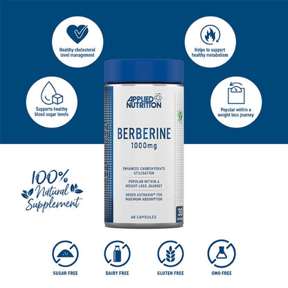 Applied Berberine Capsules 1000mg 60 veg caps 5056555204375 - The Supplement Warehouse Pte Ltd