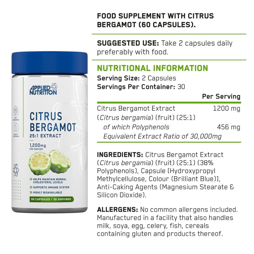 Applied Citrus Bergamont (Heart Health) 60 veg caps 5056555210253 - The Supplement Warehouse Pte Ltd