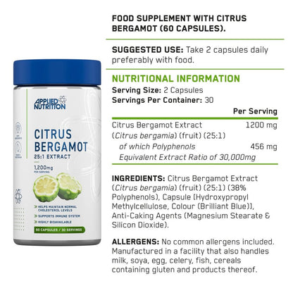 Applied Citrus Bergamont (Heart Health) 60 veg caps 5056555210253 - The Supplement Warehouse Pte Ltd