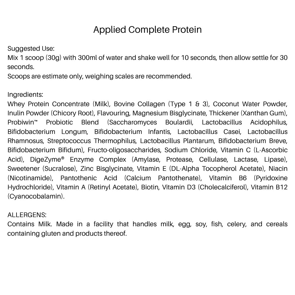 Applied Complete Protein (with Vitamins, Minerals and more) 15 servings 450g 5056555206942 - The Supplement Warehouse Pte Ltd