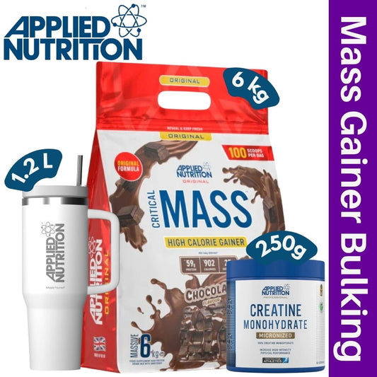 Applied Critical Mass 6 kg Mass Gain + Creatine 250g + Cooler Insulated Cup 1.2L Bundle - The Supplement Warehouse Pte Ltd