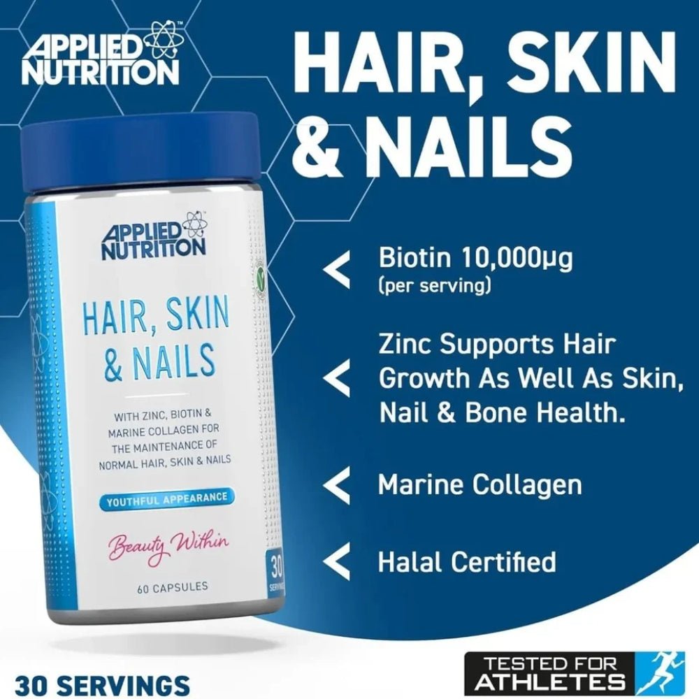 Applied Hair Skin and Nails Collagen 60 Veg Caps 5056555200551 - The Supplement Warehouse Pte Ltd