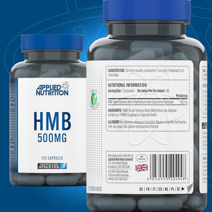 Applied HMB 500mg Post - Workout Recovery (HALAL) 120 veg cap 5056555204948 - The Supplement Warehouse Pte Ltd