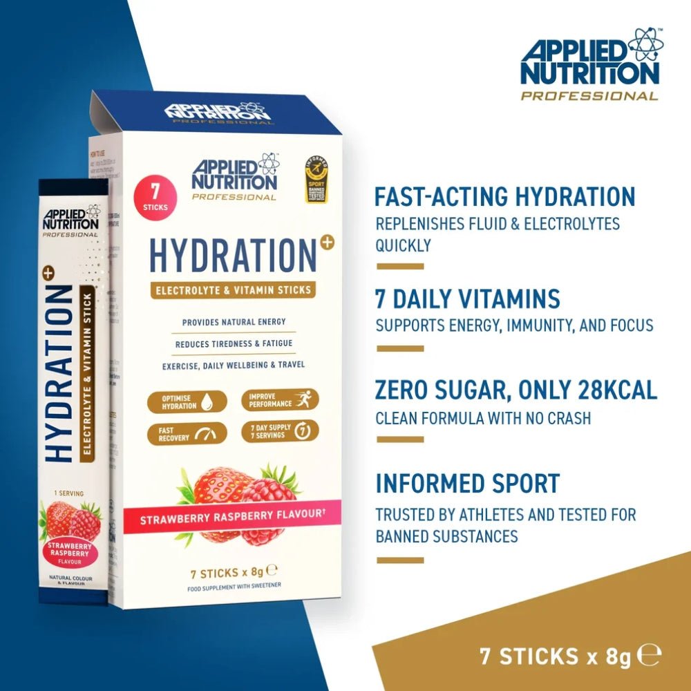 Applied Hydration+ Electrolyte & Vitamin Powder Pack of 8g x 7 Sticks 5056555209516 - The Supplement Warehouse Pte Ltd