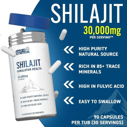 Applied Pure Shilajit Capsules 90 veg caps 5056555207109 - The Supplement Warehouse Pte Ltd