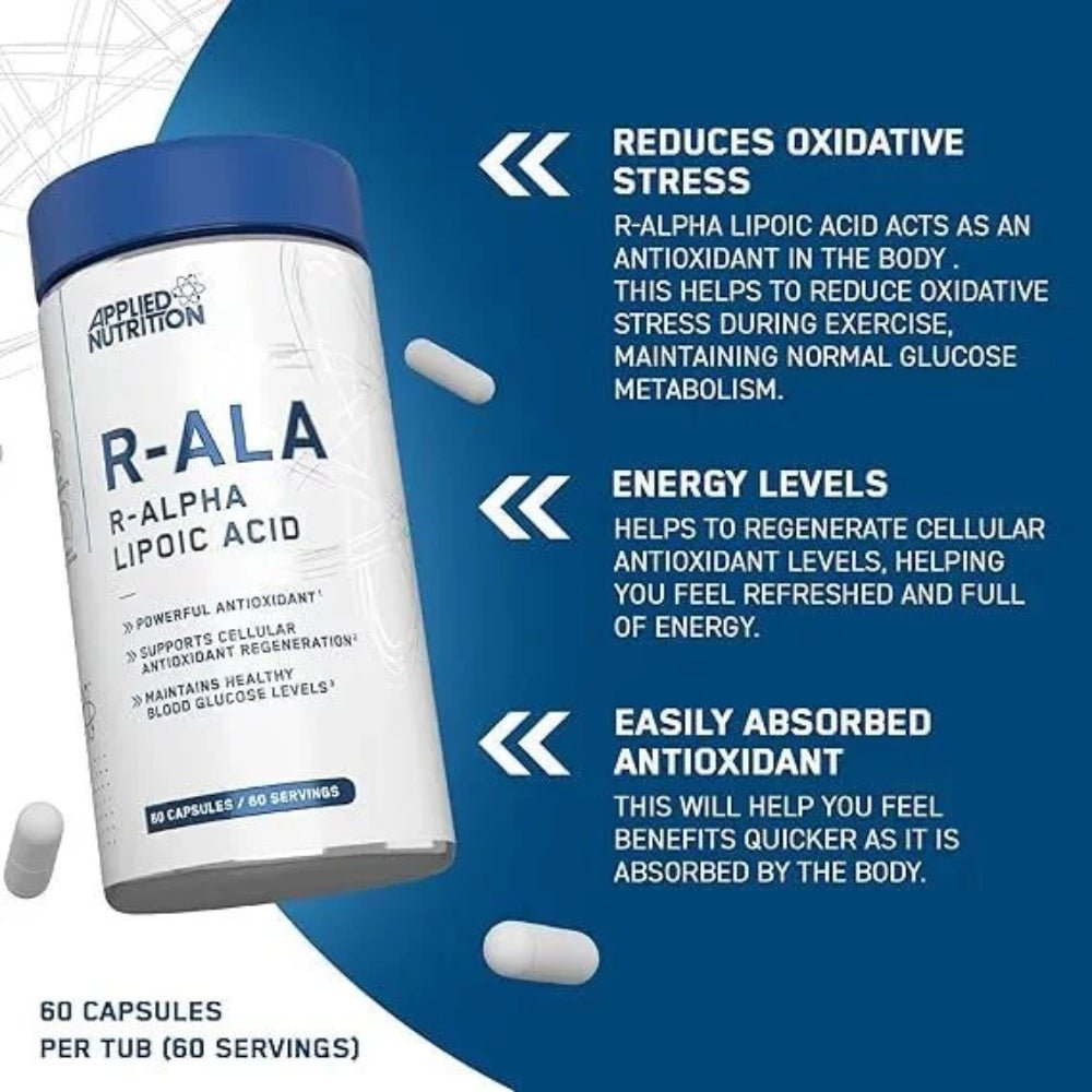 Applied R - ALA (R - Alpha Lipoic Acid) 60 veg caps 5056555200605 - The Supplement Warehouse Pte Ltd