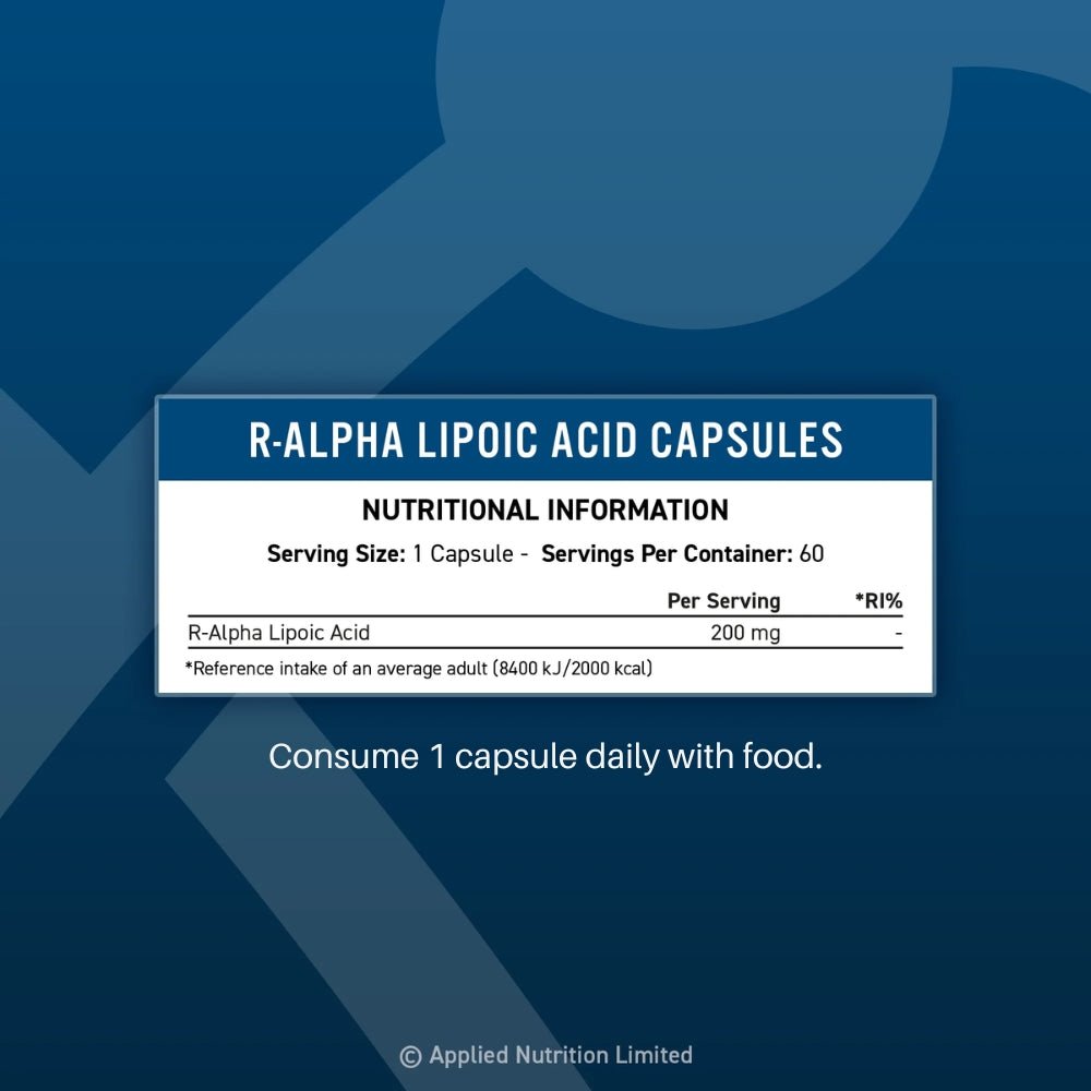 Applied R - ALA (R - Alpha Lipoic Acid) 60 veg caps 5056555200605 - The Supplement Warehouse Pte Ltd