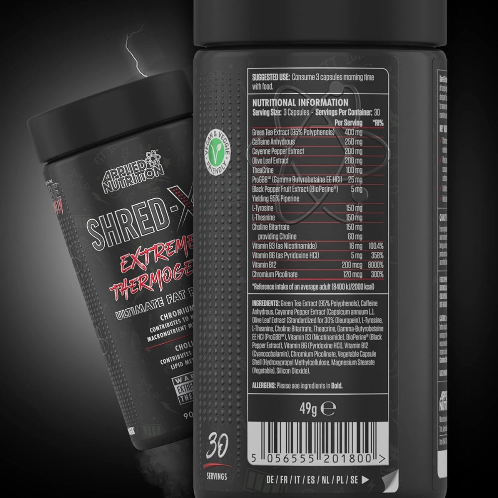 Applied Shred - X Extreme Thermogenic 90 veg cap (HALAL) 5056555201800 - The Supplement Warehouse Pte Ltd