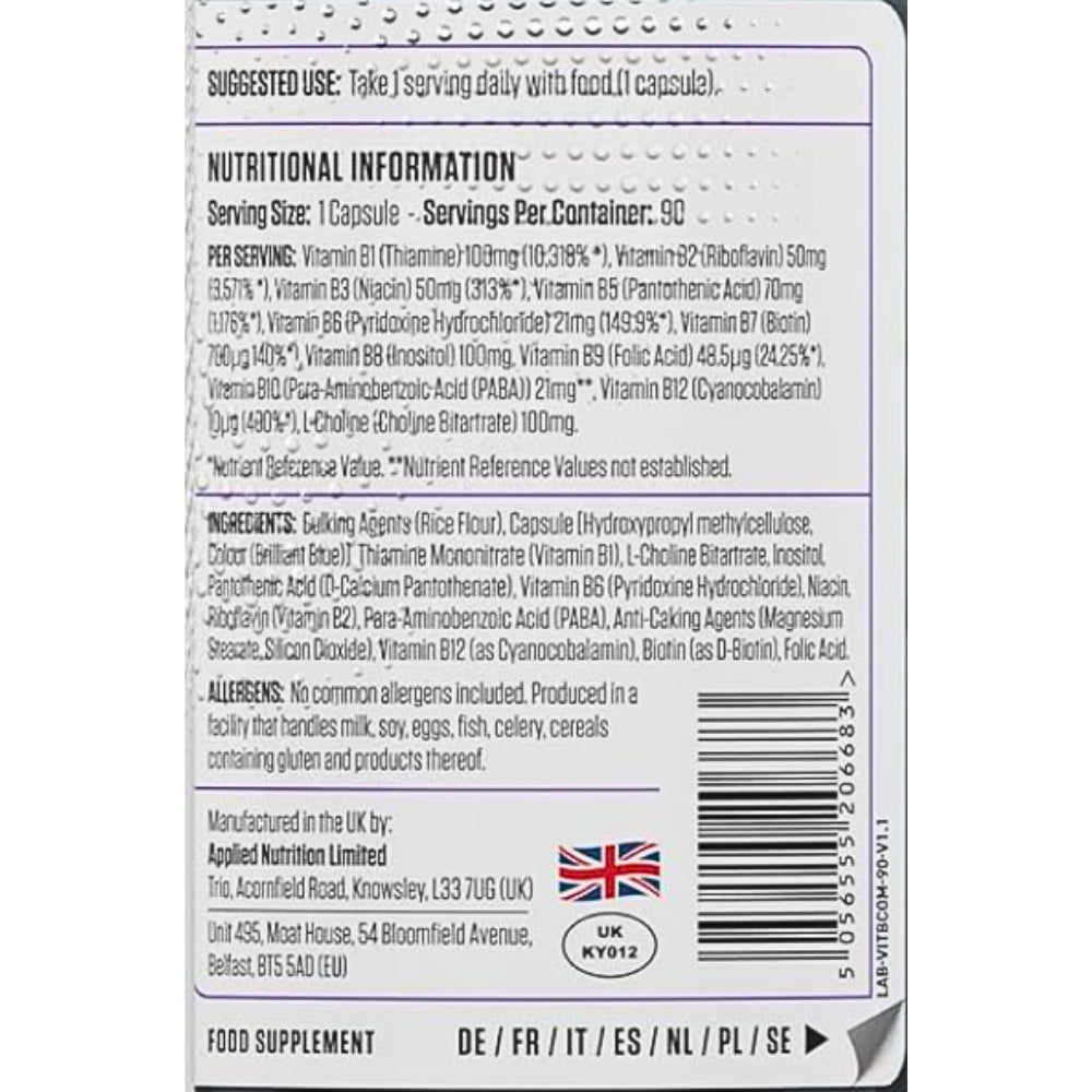 Applied Vitamin B Complex Multivitamin 90 veg caps 5056555206683 - The Supplement Warehouse Pte Ltd