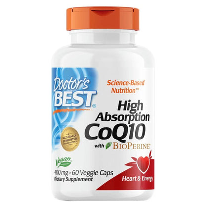 Doctor's Best High Absorption CoQ10 with 400mg BioPerine 60 veg caps 753950000698 - The Supplement Warehouse Pte Ltd