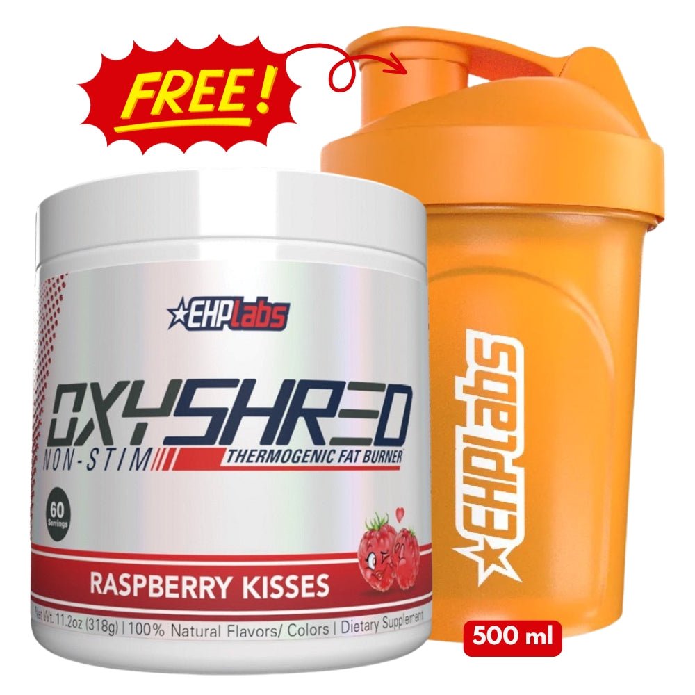 EHP Labs Oxyshred Non - Stim Fat Burner 60 serving + Free Shaker 810095630606 - The Supplement Warehouse Pte Ltd