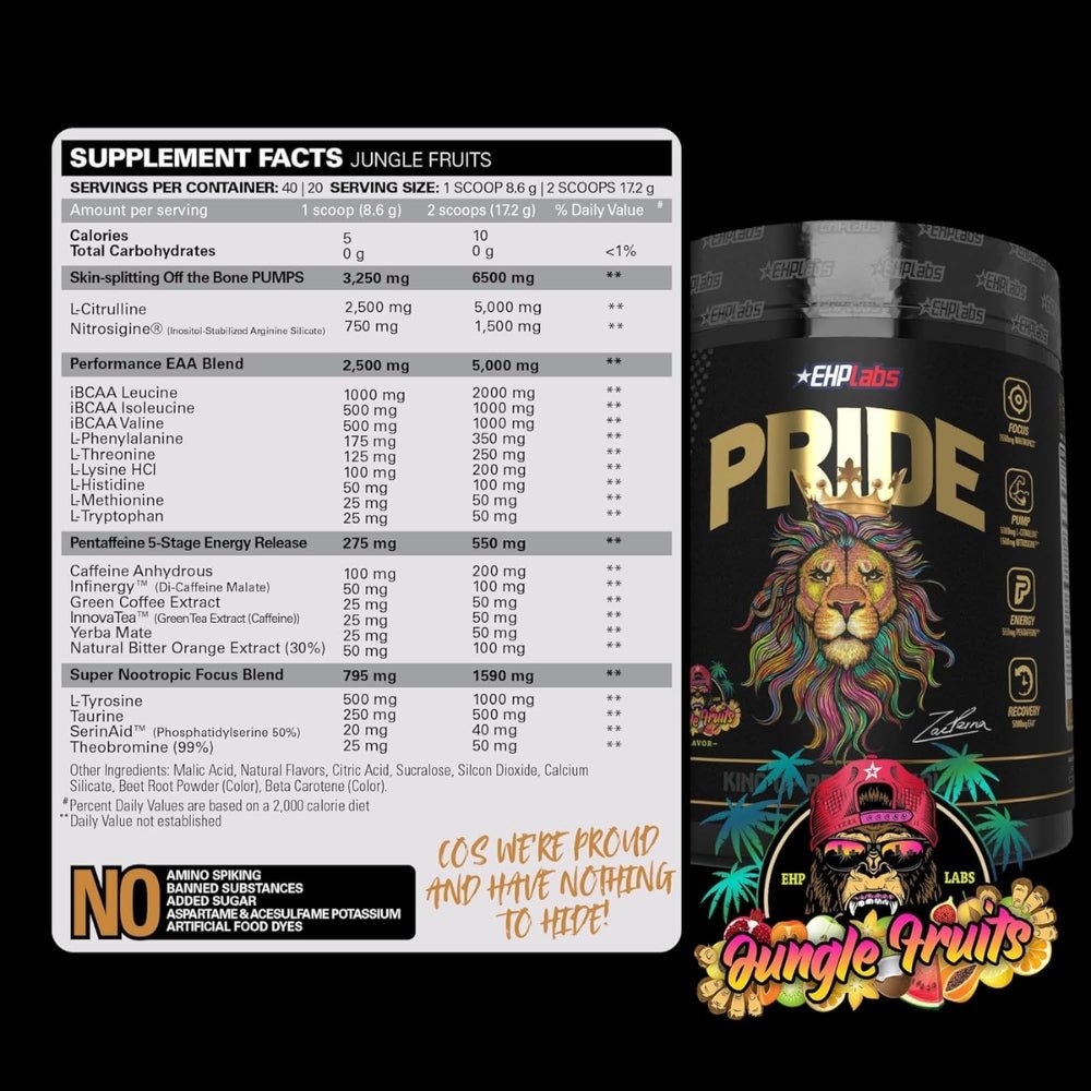 EHP Labs Pride Pre - Workout 40 servings 850006815609 - The Supplement Warehouse Pte Ltd