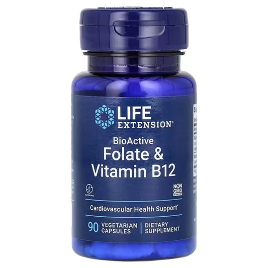 Life Extension Bioactive Folate & Vitamin B12 90 veg caps 737870184294 - The Supplement Warehouse Pte Ltd