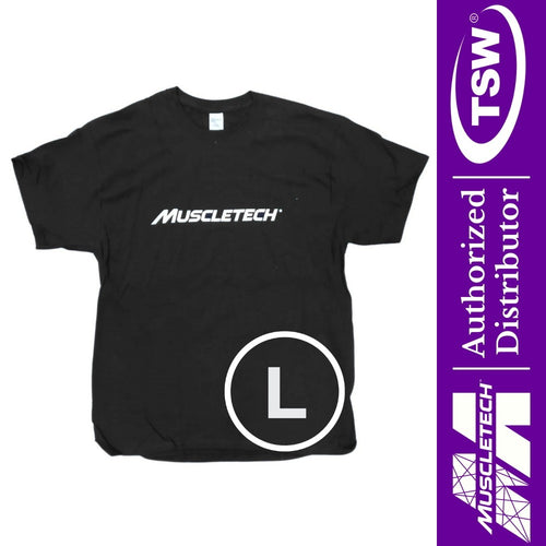 MuscleTech Plain Black T-Shirt L