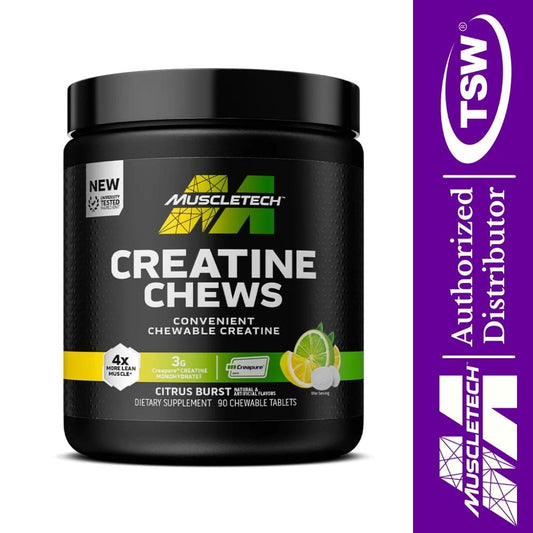 MuscleTech Creatine Chews 90 Chews x01/26 Citrus Burst 631656610703- The Supplement Warehouse Pte Ltd