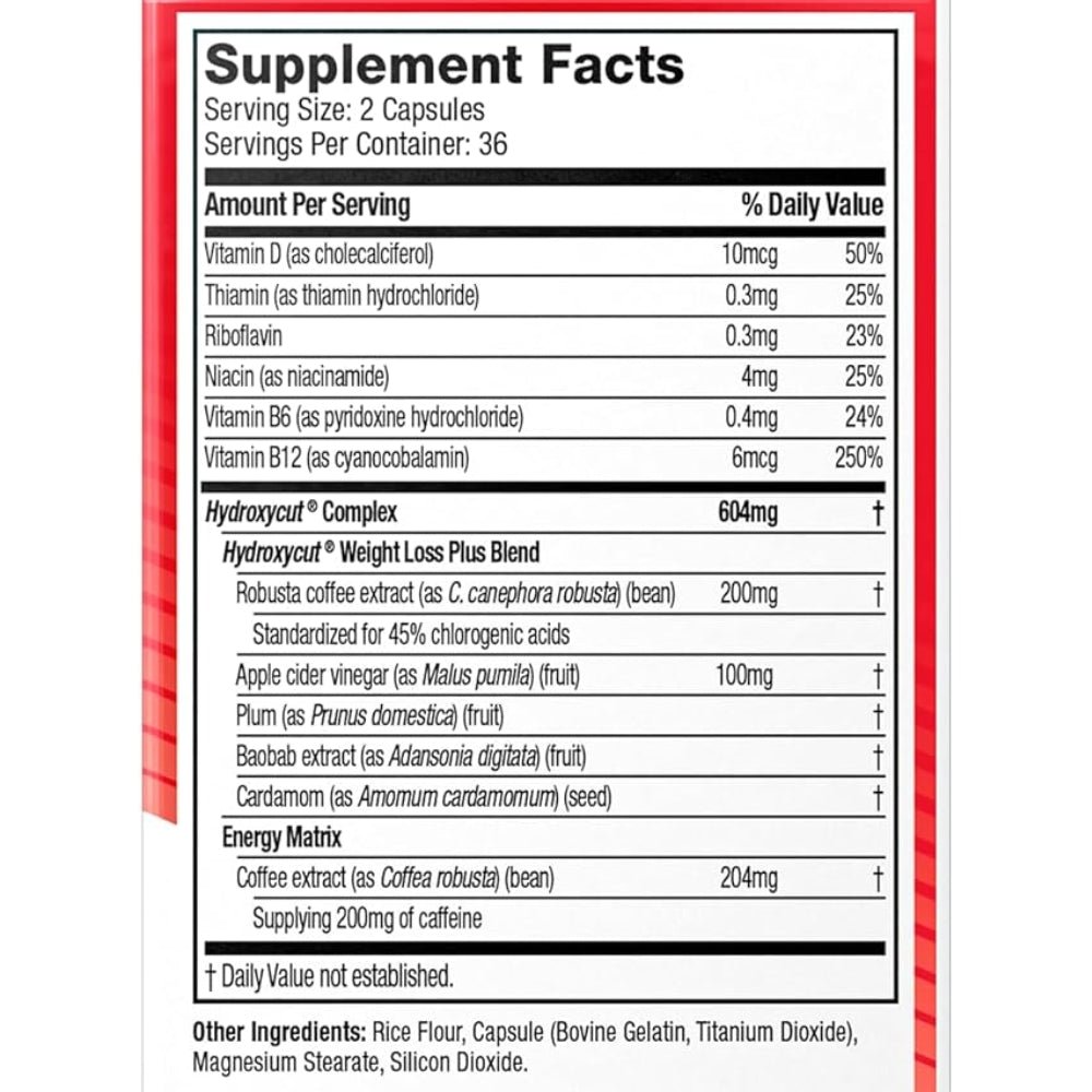 MuscleTech Hydroxycut Original 72 Capsules (Exp Mar 2027) 631656608847 - The Supplement Warehouse Pte Ltd